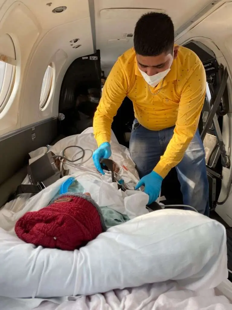 Critical Patient In Air Ambulance